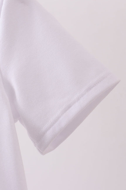White MAMA bow applique mom&me top