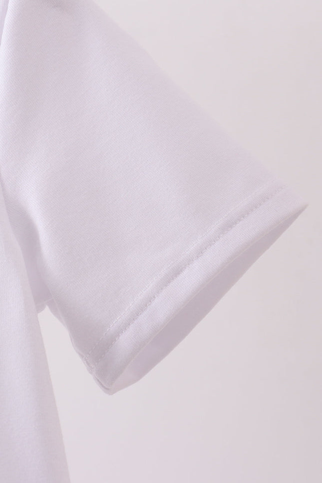 White MAMA bow applique mom&me top
