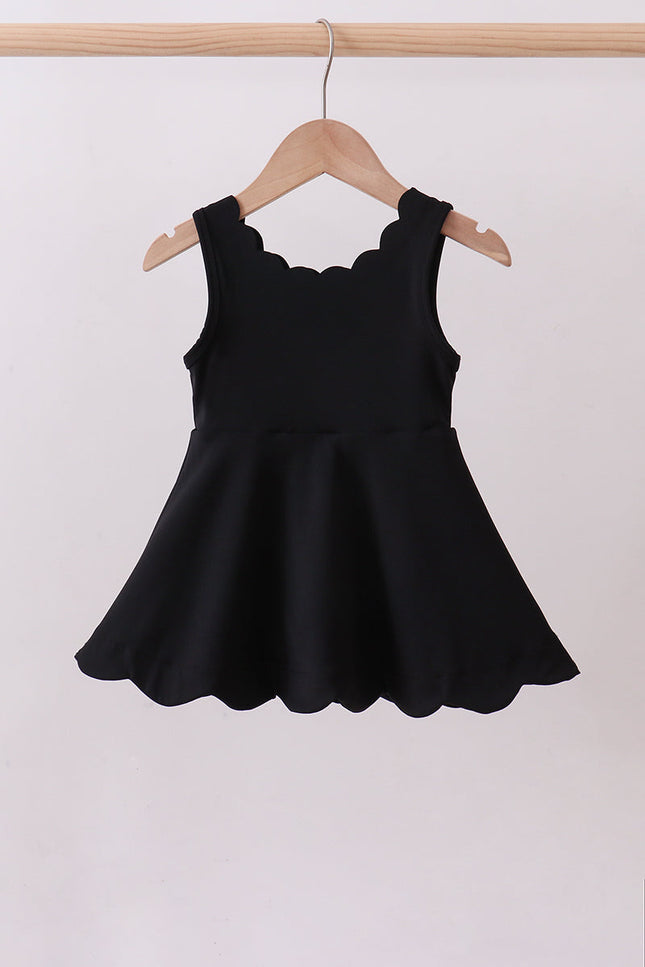 Black scalloped active  mom&me dress