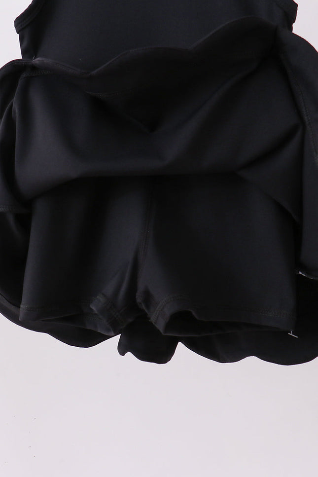 Black scalloped active  mom&me dress