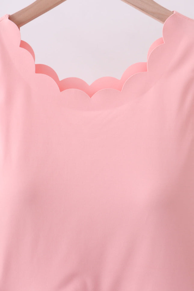 Pink scalloped active mom&me dress