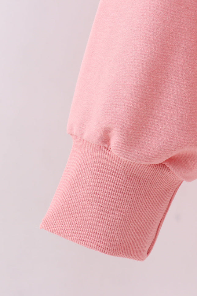 Peach hand-sewn bow mom&me sweatshirt