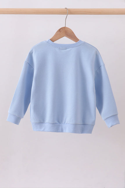 Blue hand-sewn bow mom&me sweatshirt