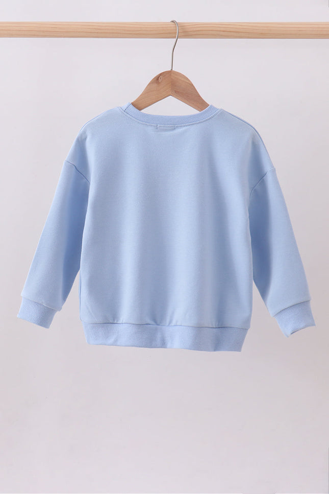 Blue hand-sewn bow mom&me sweatshirt