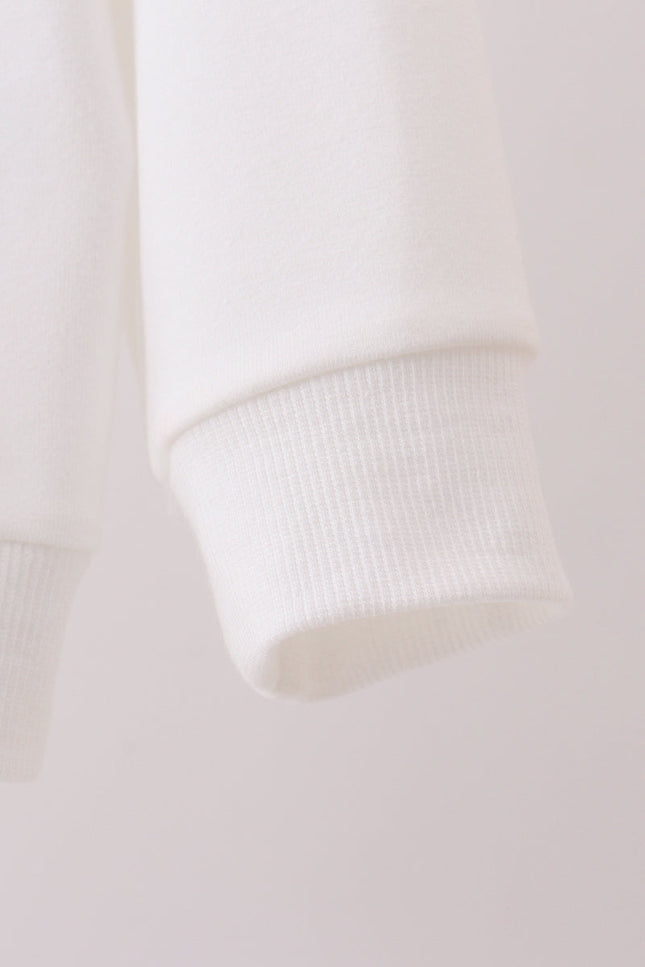 Cream hand-sewn bow mom&me sweatshirt