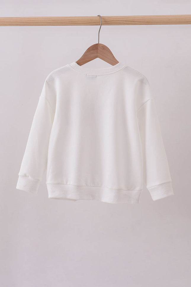 Cream hand-sewn bow mom&me sweatshirt