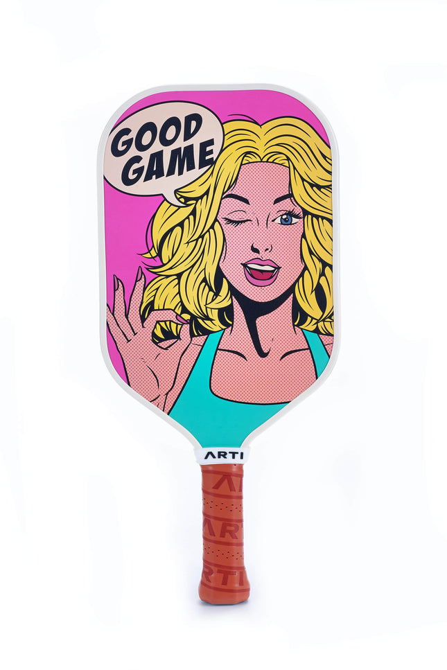 ARTI 16mm T700 Carbon Fiber Kristen & Kristy "GOOD GAME" Pickleball Paddle - USA Pickleball Approved