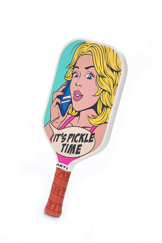 ARTI 16mm T700 Carbon Fiber Kristen & Kristy "IT'S PICKLE TIME" Pickleball Paddle - USA Pickleball Approved