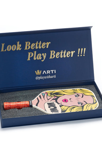 ARTI 16mm T700 Carbon Fiber Kristen & Kristy "WOW" Pickleball Paddle - USA Pickleball Approved