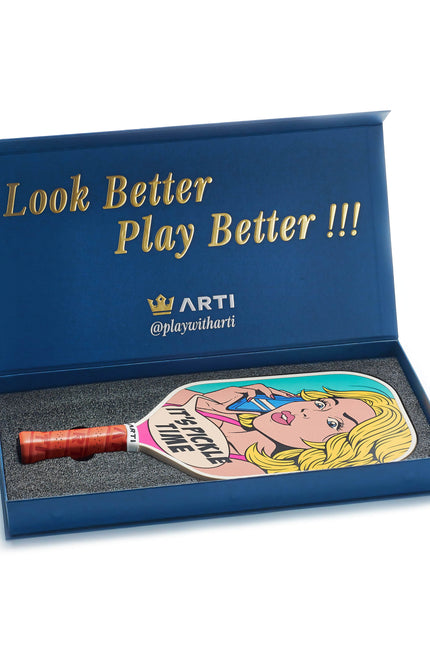 ARTI 16mm T700 Carbon Fiber Kristen & Kristy "IT'S PICKLE TIME" Pickleball Paddle - USA Pickleball Approved