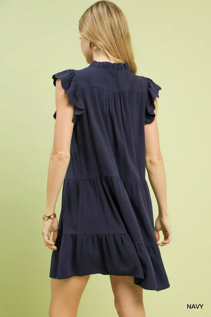 Umgee Linen Tiered Baby Doll Dress