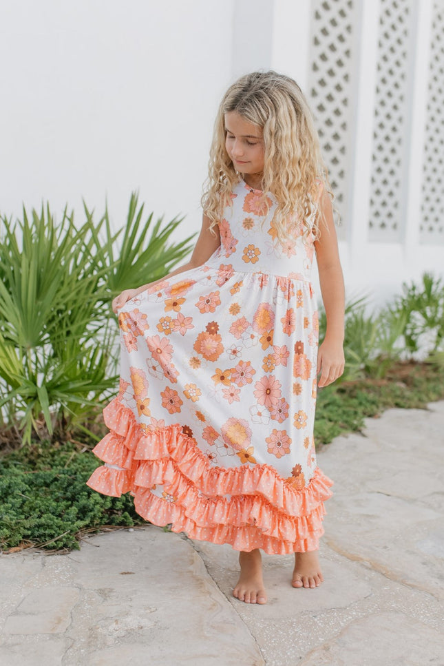 3 Tiered Terra Cotta Ruffles Dress