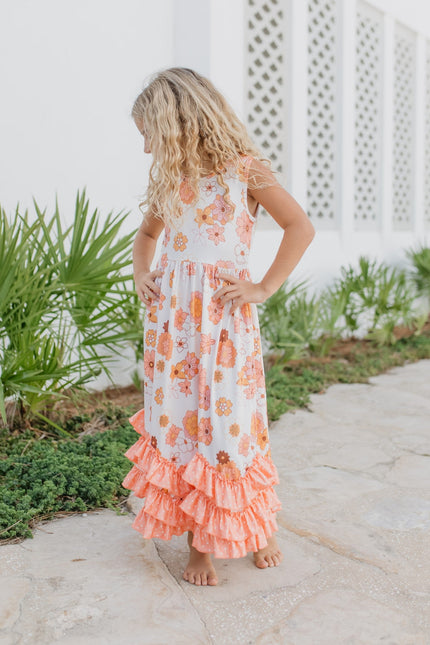 3 Tiered Terra Cotta Ruffles Dress