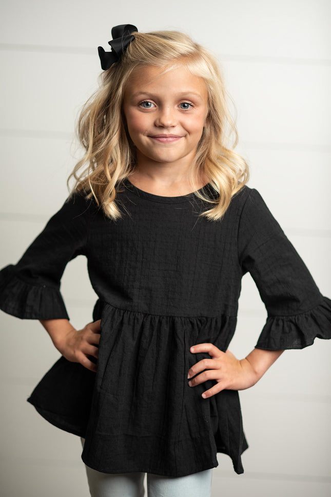 Black Ruffle Shirt