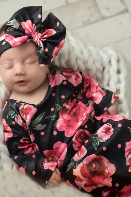 Black Rose Baby Gown