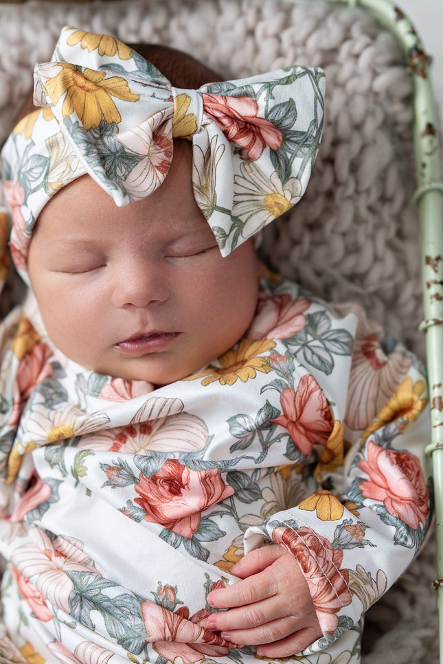 Botanical Ecru Baby Gown