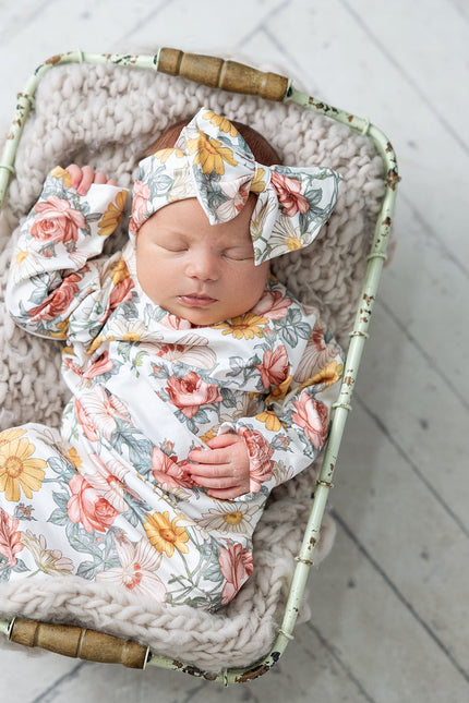 Botanical Ecru Baby Gown