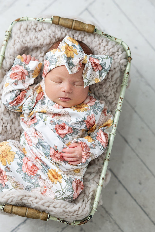 Botanical Ecru Baby Gown