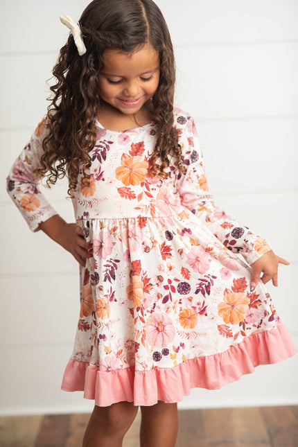 Coral Floral Dress
