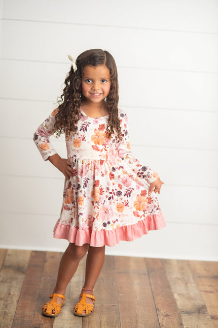 Coral Floral Dress