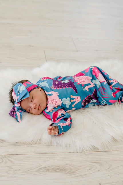 Girl Dino Baby Gown