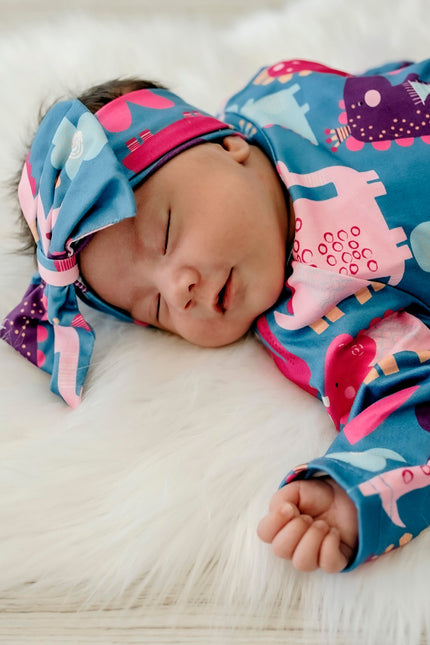 Girl Dino Baby Gown