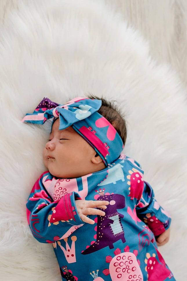 Girl Dino Baby Gown