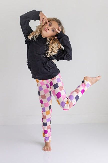 Dark Gray Check Hoodie Set