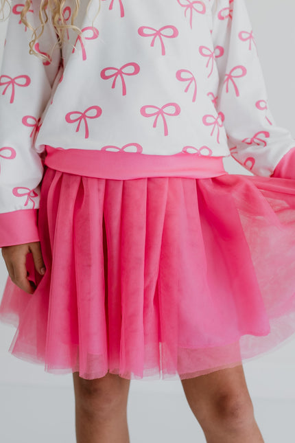 Hot Pink Bow Skirt Set