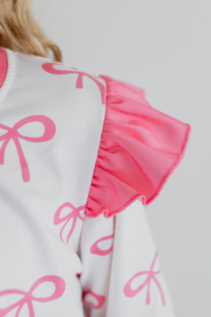 Hot Pink Bow Skirt Set