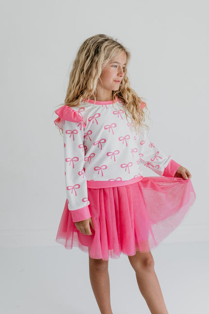 Hot Pink Bow Skirt Set