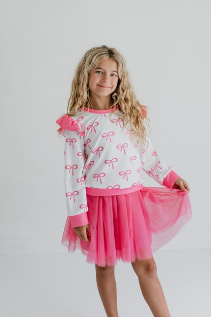 Hot Pink Bow Skirt Set