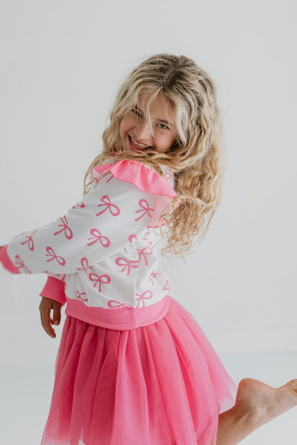 Hot Pink Bow Skirt Set