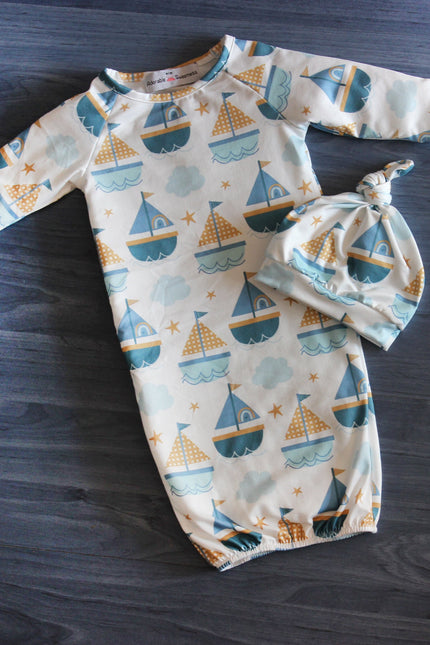 Sail Boat Baby Gown
