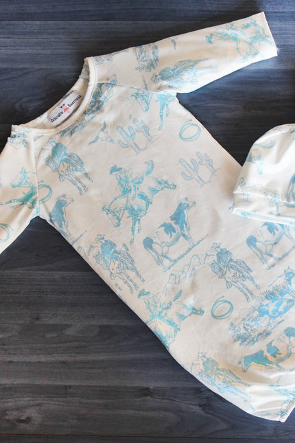 Cowboy Baby Gown