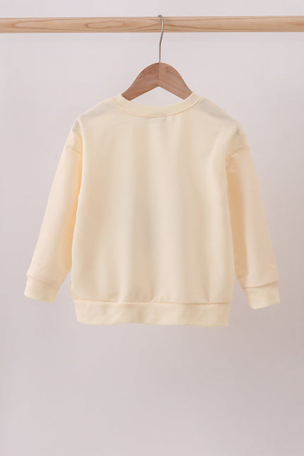 Beige reindeer sequin mom&me sweatshirt