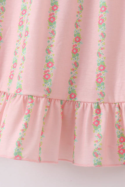 Pink floral smocked mom&me dress