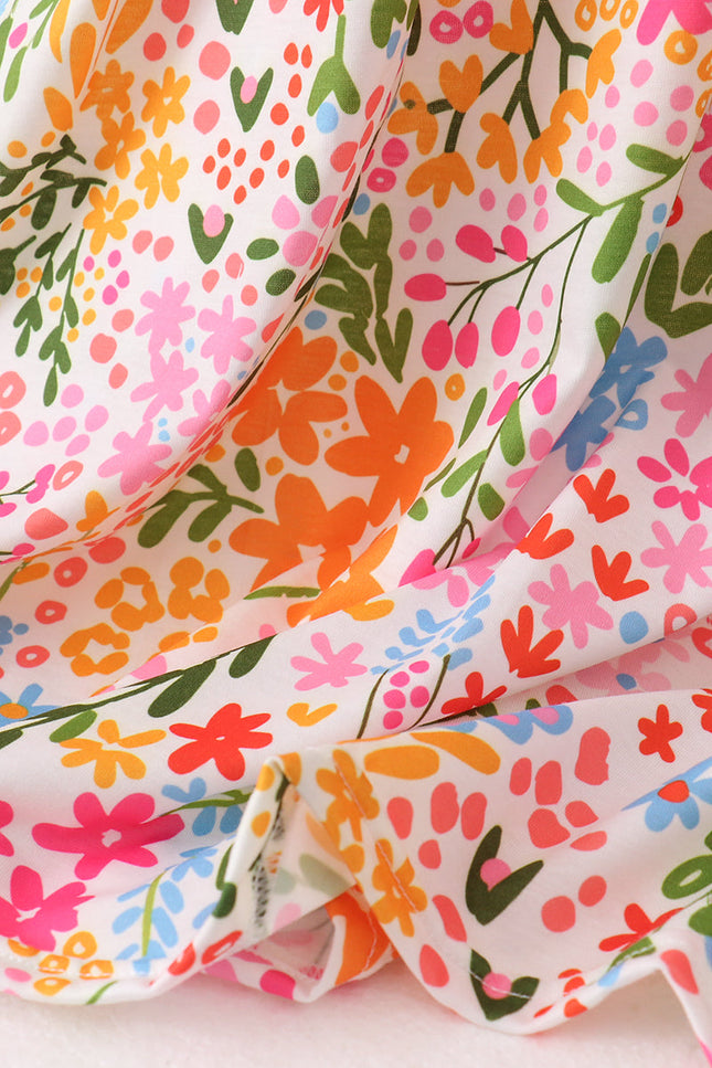 Summer floral print smocked mom&me dress