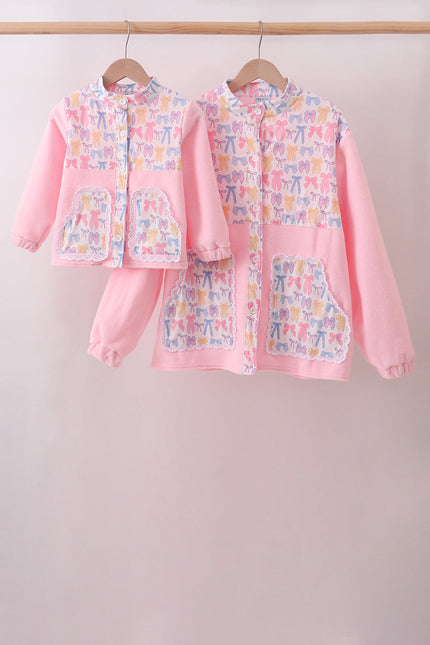 Pink Bow Fleece mom&me Jacket