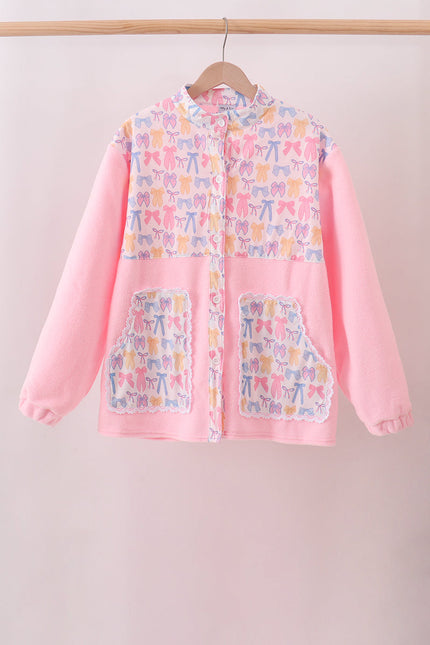 Pink Bow Fleece mom&me Jacket