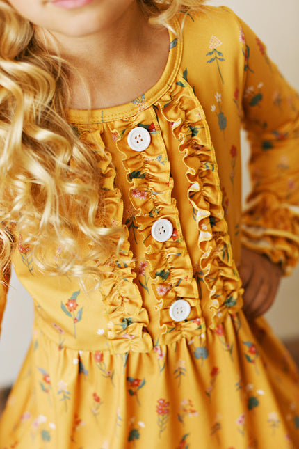 Mustard Botanical Dress