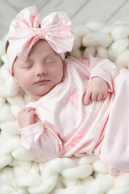 Pink Bows Baby Gown