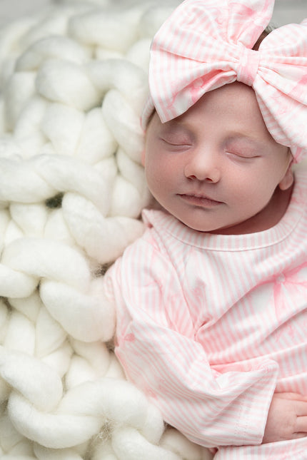 Pink Bows Baby Gown