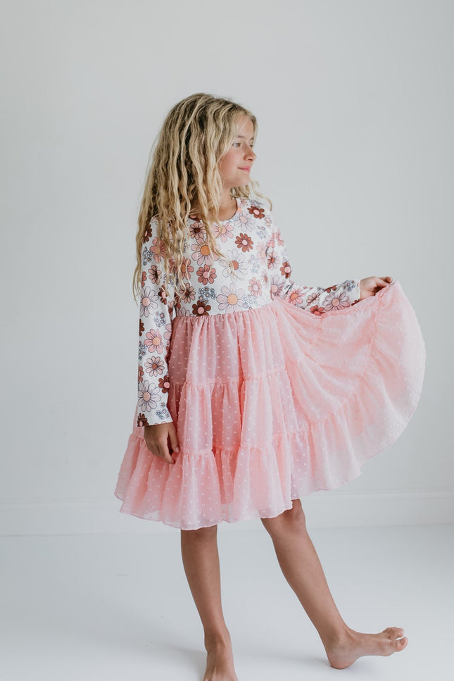 Pink Floral Tulle Dress