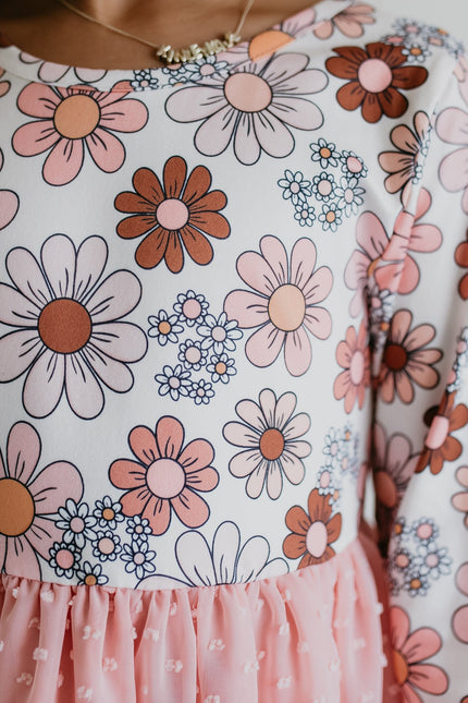 Pink Floral Tulle Dress