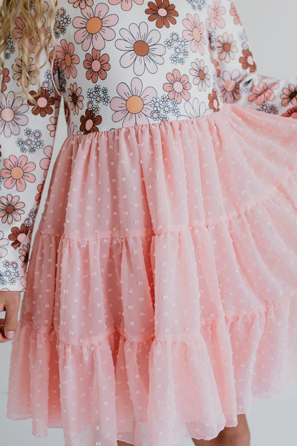 Pink Floral Tulle Dress