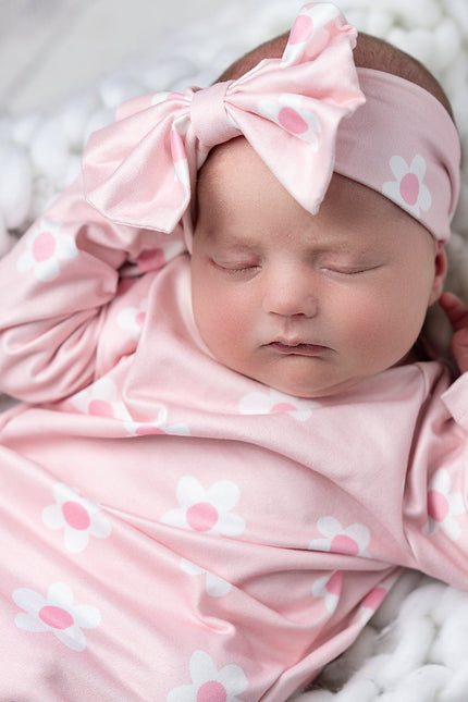 Pink Dainty Flower Baby Gown