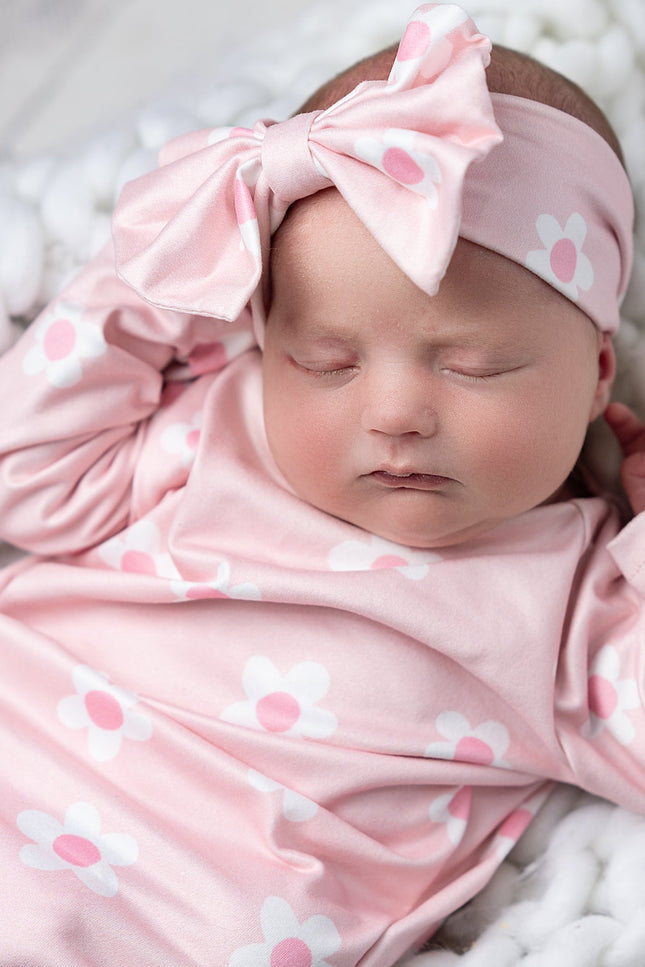 Pink Dainty Flower Baby Gown