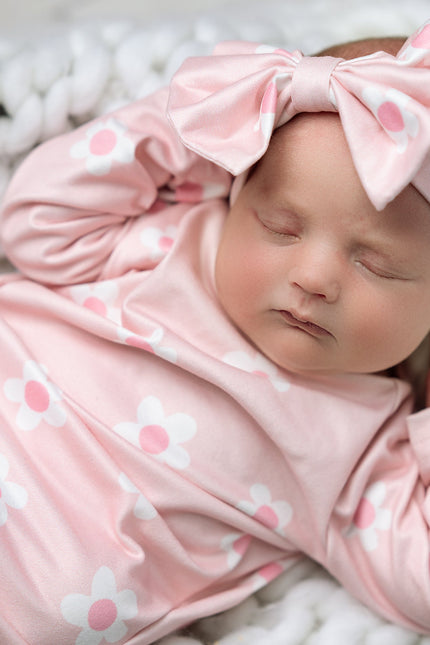 Pink Dainty Flower Baby Gown