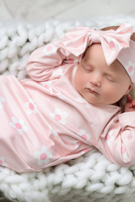 Pink Dainty Flower Baby Gown